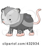 Royalty Free RF Clipart Illustration Of A Cute Baby Opossum by BNP Design Studio