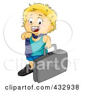 Little Boy Wearing A Tie And Carrying A Briefcase