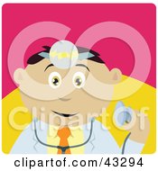 Poster, Art Print Of Mexican Doctor Man Holding A Stethoscope