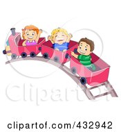 Poster, Art Print Of Girl And Two Boys On A Train Ride