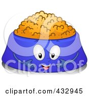 Royalty Free RF Clipart Illustration Of A Dog Food Bowl Character