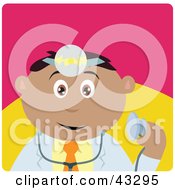 Clipart Illustration Of A Hispanic Doctor Man Holding A Stethoscope