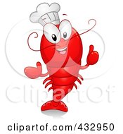 Poster, Art Print Of Lobster Chef Holding A Thumb Up