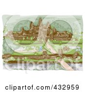 Poster, Art Print Of Sketch Of The Angkor Wat Temple