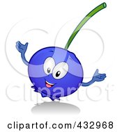 Royalty Free RF Clipart Illustration Of A Happy Blueberry Character