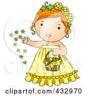 Poster, Art Print Of Flower Girl In A Yellow Dress