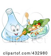 Poster, Art Print Of Salad Dressing Character Tossing Greens