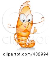 Royalty Free RF Clipart Illustration Of A Shrimp Character Gesturing by BNP Design Studio