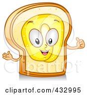 Poster, Art Print Of Buttered Toast Character Gesturing