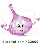 Royalty Free RF Clipart Illustration Of A Purple Onion Character Gesturing