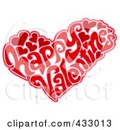 Poster, Art Print Of Heart Made Of Happy Happy Valentines Text