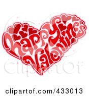 Royalty Free RF Clipart Illustration Of A Heart Made Of Happy Happy Valentines Text