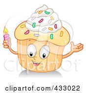 Royalty Free RF Clipart Illustration Of A Cupcake Character Gesturing 2