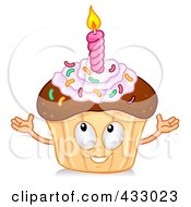 Royalty Free RF Clipart Illustration Of A Cupcake Character Gesturing 1