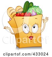 Poster, Art Print Of Grocery Bag Character Gesturing