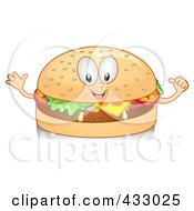 Poster, Art Print Of Cheeseburger Character Gesturing