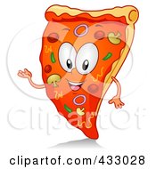 Royalty Free RF Clipart Illustration Of A Pizza Character Gesturing