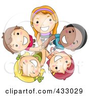 Royalty Free RF Clipart Illustration Of A Group Of Diverse Kids Looking Up by BNP Design Studio #COLLC433029-0148