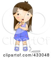 Royalty Free RF Clipart Illustration Of A Girl Crying After Being Burnt From A Candle