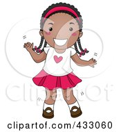 Royalty Free RF Clipart Illustration Of A Happy Black Girl Dancing