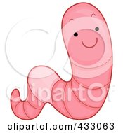 Royalty Free RF Clipart Illustration Of A Cute Pink Earthworm