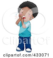 Poster, Art Print Of Black Boy Crying Because Of A Tooth Ache