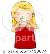 Royalty Free RF Clipart Illustration Of A Girl Holding A Shopping Bag by BNP Design Studio