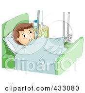 Poster, Art Print Of Sick Boy With A Broken Leg In A Hospital Bed