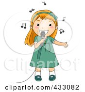 Poster, Art Print Of Girl Singing Into A Microphone