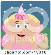 Poster, Art Print Of Caucasian Girl Trick Or Treating On Halloween In A Fairy Princess Costume