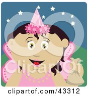 Poster, Art Print Of Mexican Girl Trick Or Treating On Halloween In A Fairy Princess Costume