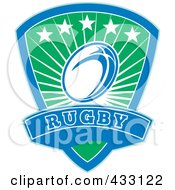 Poster, Art Print Of Green And Blue Rugby Shield