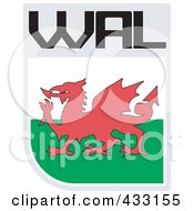 Royalty Free RF Clipart Illustration Of A Rugby Flag For Wales