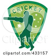 Royalty Free RF Clipart Illustration Of A Silhouetted Batsman Hitting A Ball 3
