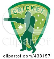 Poster, Art Print Of Silhouetted Batsman Hitting A Ball - 3