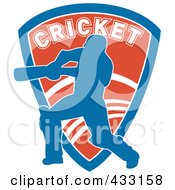 Royalty Free RF Clipart Illustration Of A Silhouetted Batsman Hitting A Ball 8