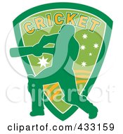 Royalty Free RF Clipart Illustration Of A Silhouetted Batsman Hitting A Ball 10