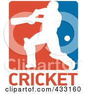 Royalty Free RF Clipart Illustration Of A Silhouetted Batsman Hitting A Ball 12