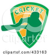 Royalty Free RF Clipart Illustration Of A Silhouetted Batsman Hitting A Ball 11