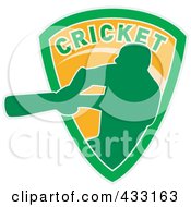 Poster, Art Print Of Silhouetted Batsman Hitting A Ball - 11