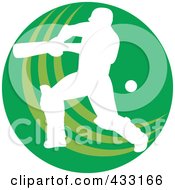 Royalty Free RF Clipart Illustration Of A Silhouetted Batsman Hitting A Ball 6