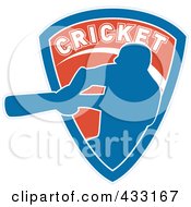 Royalty Free RF Clipart Illustration Of A Silhouetted Batsman Hitting A Ball 9