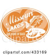 Poster, Art Print Of Missouri Lakes The Home Of Bass Text With A Fish On An Orange Oval