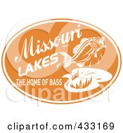 Royalty Free RF Clipart Illustration Of Missouri Lakes The Home Of Bass Text With A Fish On An Orange Oval
