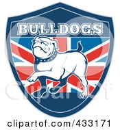 Royalty Free RF Clipart Illustration Of A British Flag Bulldog Shield