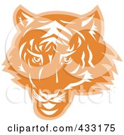 Poster, Art Print Of Orange Tiger Head Logo