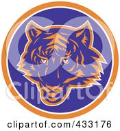 Poster, Art Print Of Blue And Orange Tiger Logo