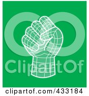 Royalty Free RF Clipart Illustration Of A Fisted Grid Hand On Green
