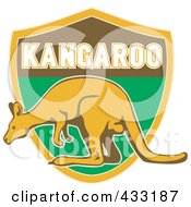 Poster, Art Print Of Kangaroo On A Shield