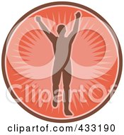 Royalty Free RF Clipart Illustration Of A Silhouetted Runner Logo